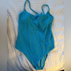 SHOW ME YOUR MUMU Positano Blue Scrunch One Piece